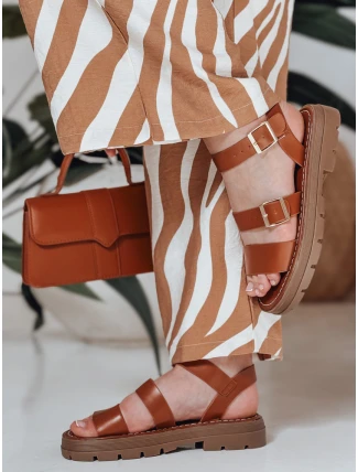 Dámské sandály s přezkami SOLARIA camel FashionStreet ZY0891