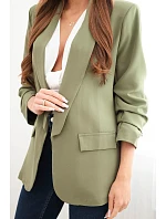 Elegantní sako s klopami světle khaki