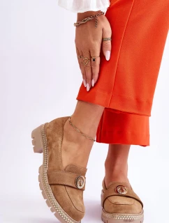 Elegantní mokasíny tmavě béžové semišové Laverne