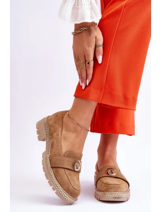 Elegantní mokasíny tmavě béžové semišové Laverne