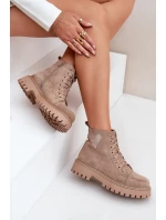 Dámské Botky S Lesklým Srdcem Tmavě Béžové Nariri