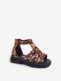 Dívčí Sandály Gladiátoři Se Zlatým Detalem Panterka Vesira