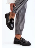 Dámské mokasíny na plochém podpatku Černá Venla Dámské mokasíny na plochém podpatku Černá Venla