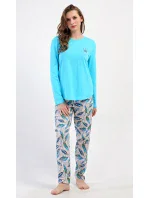 Dámské pyžamo dlouhé Listy