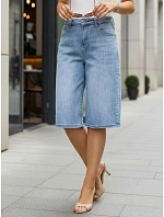 Dámské džínové bermudy s vysokým pasem modré FashionStreet SY0491