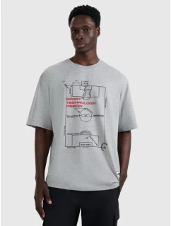 Pánské tričko oversize s potiskem 4F 4FRAW25TTSHM3257-27M