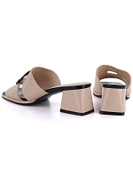 Dámské žabky na podpatku béžové Vinceza 62284