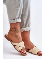 Dámské materiálové sandály Bežová Aversa Dámské materiálové sandály Bežová Aversa