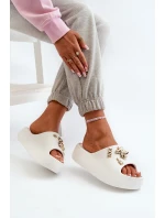 Dámské Lehké Pěnové Žabky S Ozdobami Bílé Orchia