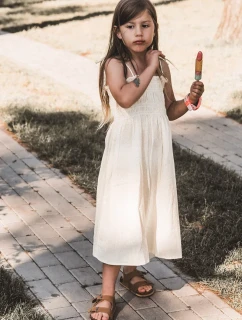 Dětské sandály na korkové platformě, zapínání na suchý zip, Camel Rorria