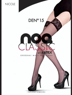 Dámské samodržící punčochy Knittex Nicole 15 den Černá - Knittex NOQ