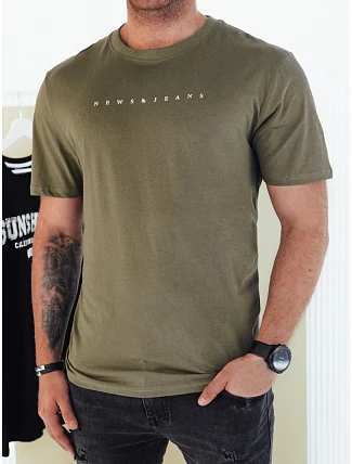 Pánské zelené tričko s potiskem FashionStreet RX5477