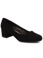 Sergio Leone W SK354C černé semišové lodičky s blokem