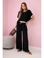 Viskózový komplet se zlatým lemováním černý Viskózový komplet se zlatým lemováním černý