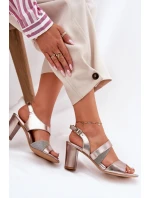 Dámské Sandály Na Podpatku Sergio Leone SK866 Růžové Zlato