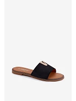 Dámské ploché nazouváky s ozdobným detailem V Černé Nelmira