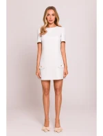 M855 Mini šaty áčkového střihu - krémové