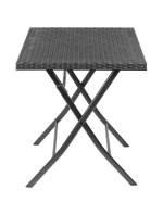 BALKONOVÝ NÁBYTEK SET STŮL 58X58X70CM A 2 ŽIDLE ČERNÁ