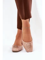Lakované Elegantní Dámské Baletky S Ozdobným Detalem Béžové Vinceza 17377