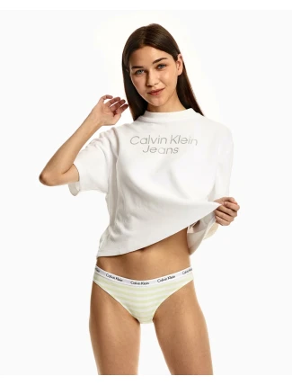 Dámské kalhotky D1618E 5XE bílá/žlutá - Calvin Klein Dámské kalhotky D1618E 5XE bílá/žlutá - Calvin Klein