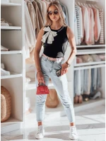 Dámské tričko bez ramínek s mašlí PERBOW černé FashionStreet RY2733