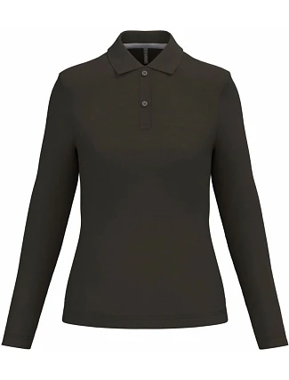 Kariban K 244 Dámské piqué polo s dlouhým rukávem 20.K244 dark khaki