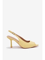 Ženské sandály na podpatku žluté Sevina