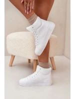 Dámské zateplené tenisky na platformě Big Star – bílé