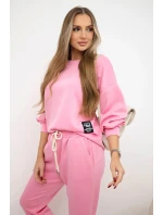 Komplet máslová látka teplákové + kalhoty světle růžová Komplet máslová látka teplákové + kalhoty světle růžová