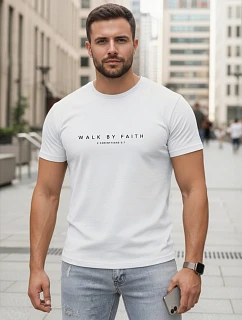 FashionStreet pánské bílé bavlněné tričko NX5123R