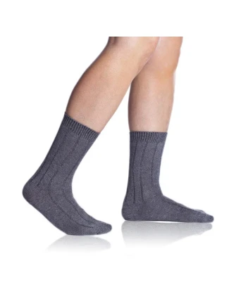 Zimní bambusové ponožky BAMBUS CASUAL SOCKS - BELLINDA - šedý melír