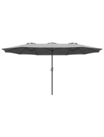 ZAHRADNÍ PARASOL XXXL 2,7x4,6 m ŠEDÝ SASKA GARDEN