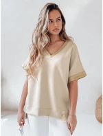 Dámská oversize halenka SHINE LOVE béžová FashionStreet RY2914