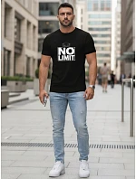 Pánské bavlněné tričko s potiskem No limit černé FashionStreet NX0129R