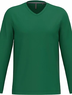 Kariban K 358 Pánské tričko do V s dl. rukávem 20.K358 kelly green