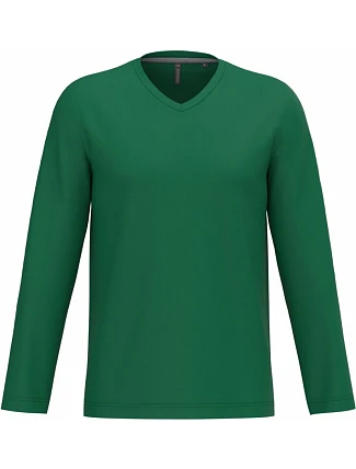 Kariban K 358 Pánské tričko do V s dl. rukávem 20.K358 kelly green Kariban K 358 Pánské tričko do V s dl. rukávem 20.K358 kelly green