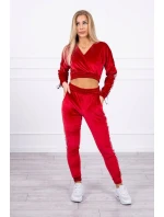 Velurová souprava s nápisem Queen red