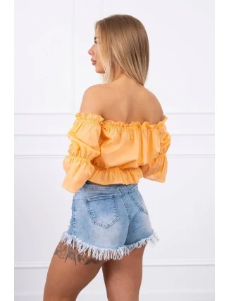 Broskvově zbarvená pruhovaná halenka Broskvově zbarvená pruhovaná halenka