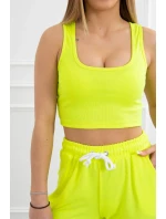Set top+kalhoty žlutá neonová