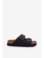 Lehké Pánské Pantofle S Přezkami Eko Kůže Big Star NN174531 Černé