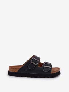 Lehké Pánské Pantofle S Přezkami Eko Kůže Big Star NN174531 Černé