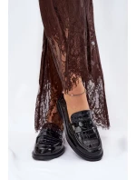 Lakované Kožené Mokasíny Dámské Vinceza 91125 Černé