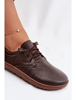 Kožené dámské polobotky Barefoot Zazoo 10189 Čokoládové