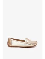 Dámské mokasíny z eko kůže Lenvie – zlaté