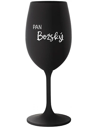 PAN BOŽSKÝ  - černá sklenice na víno 350 ml