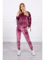 Láska velurová sada tmavě růžová