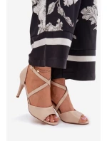 Módní Sandály Na Podpatku Zlaté Loressa