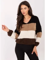 Jumper MI SW 0409.85 černý a hnědý