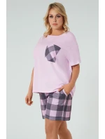 Italská móda Kayo crêpe barva:růžová/potisk