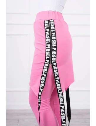 Kalhoty/oblek s nápisem selfie světle růžový Kalhoty/oblek s nápisem selfie světle růžový